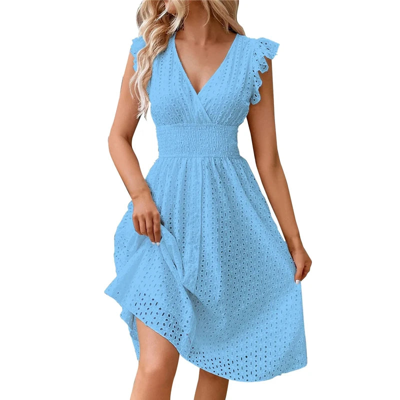 VESTIDO DE RENDA CASUAL