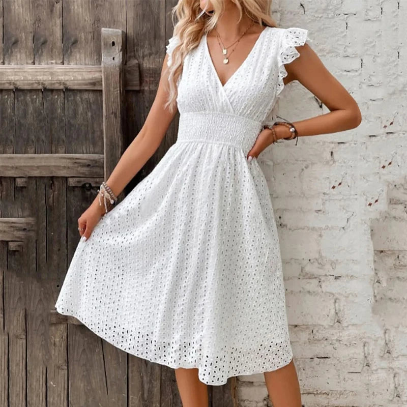 VESTIDO DE RENDA CASUAL